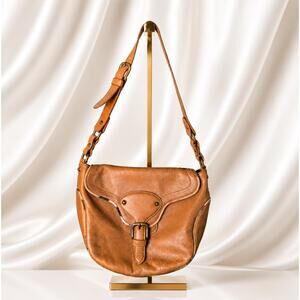 Burberry Vintage Brown Pebbled Leather Chic Designer Handbag Shoulder Bag